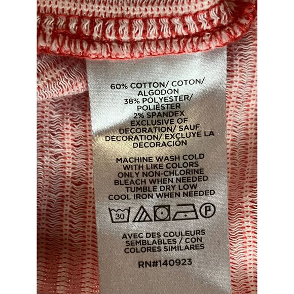 LOFT Red White Striped Sleeveless Top Size M - NWT Nautical Peplum - Picture 8 of 8